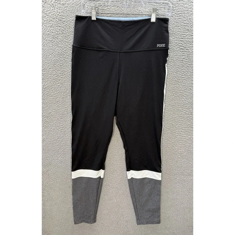 Victorias Secret Pink Leggings Womens Large Colorblock Ultimate Jogging Gym Yoga